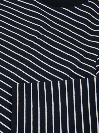 Reiss 9-13 yrs Stretch-Cotton Stripe T-Shirt in Navy/White