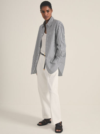 Reiss | Les 100 Ciels Stripe Shirt in White/Navy