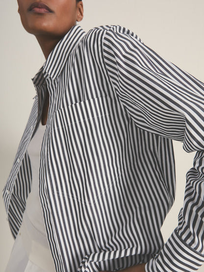 Reiss | Les 100 Ciels Stripe Shirt in White/Navy