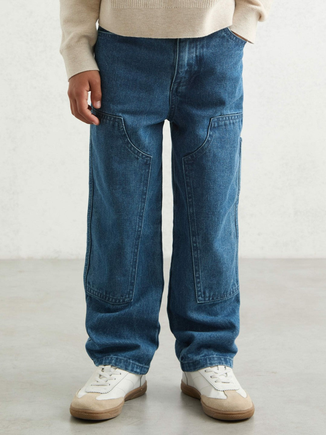 Reiss 9-13 yrs Straight-Leg Carpenter Jeans in Mid Blue