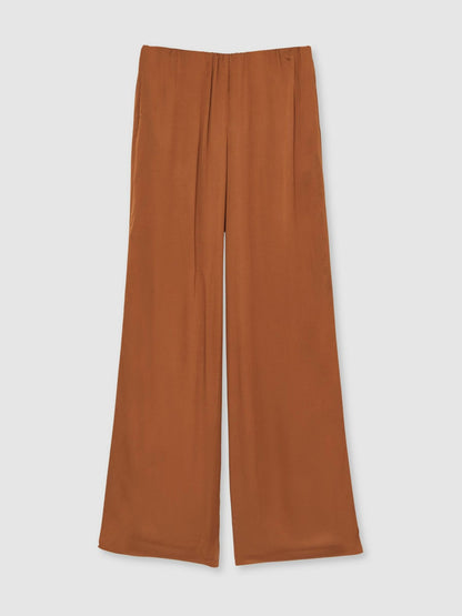 Reiss Good American Satin Wide-Leg Trousers in Copper