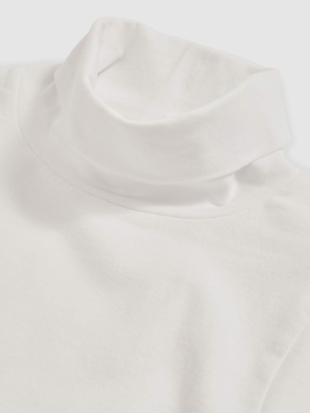 Reiss 13-14 yrs Cotton-Jersey Roll-Neck Top with Stretch in Ivory
