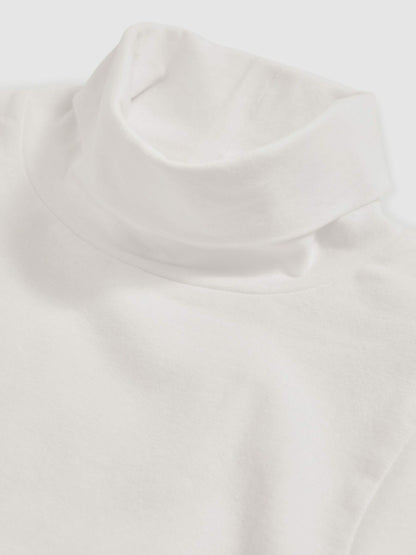Reiss 13-14 yrs Cotton-Jersey Roll-Neck Top with Stretch in Ivory