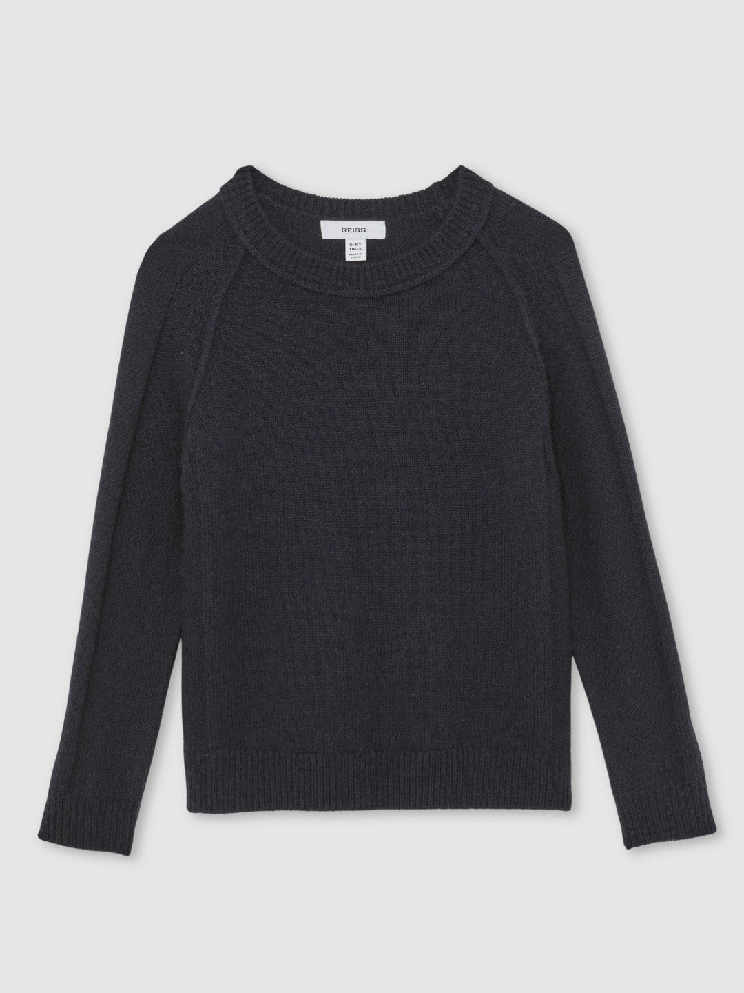 Reiss 13-14 yrs Wool-Cashmere Reverse-Seam Jumper in Navy