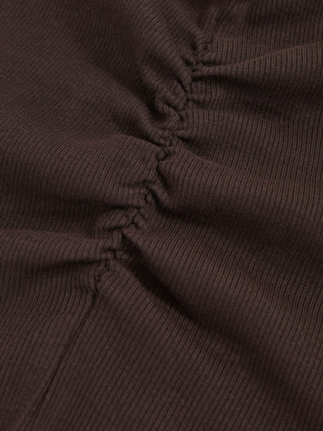 Reiss 9-13 yrs Cotton Ruched Long-Sleeve T-Shirt with Stretch in Chocolate