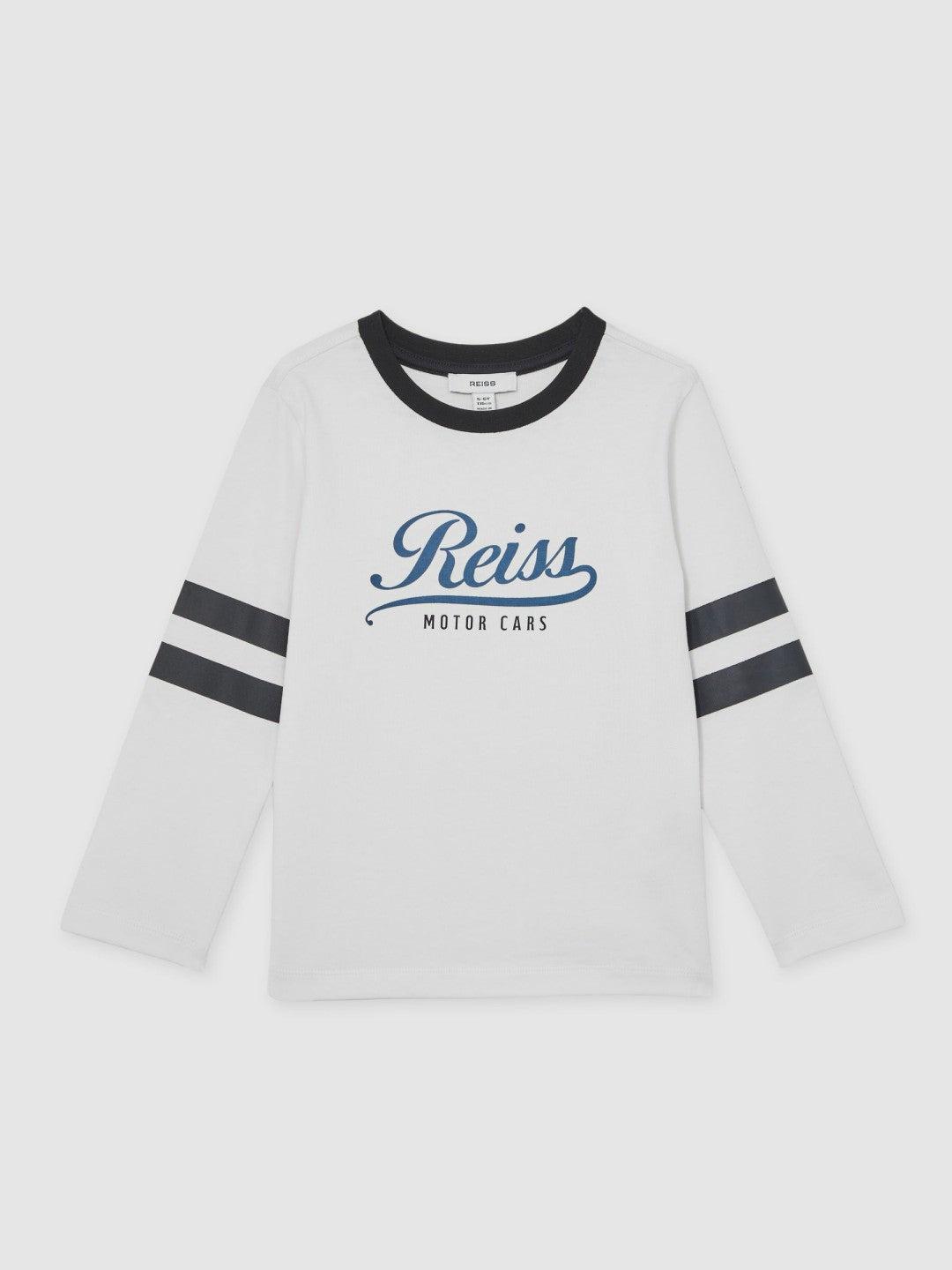 Reiss 13-14 yrs Cotton Motor Cars Logo T-Shirt in White/Blue