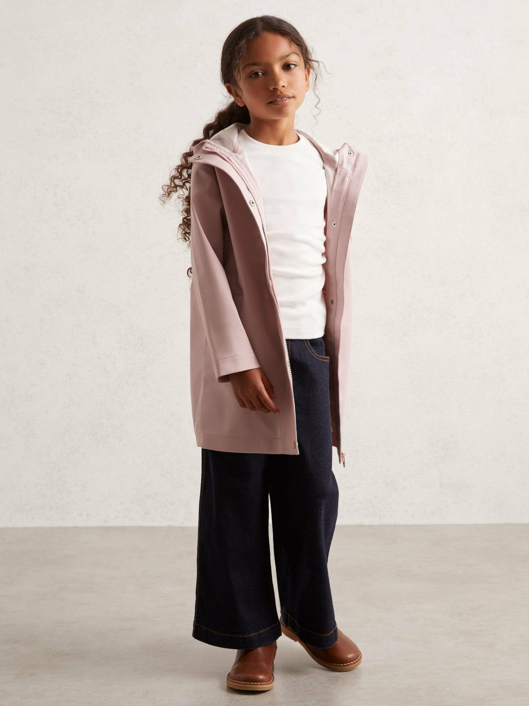 Reiss Hooded Rain Jacket in Pink