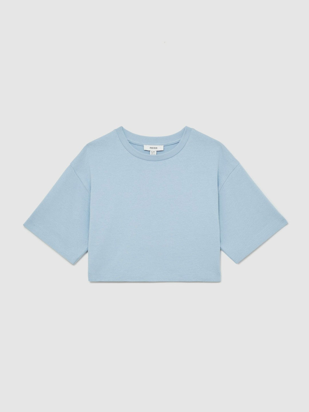 Reiss 3-9 yrs Cotton Oversized Cropped T-Shirt in Blue