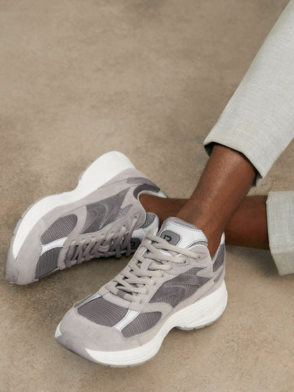 Reiss Panelled Running Trainers in Grey