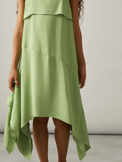 Reiss 13-14 yrs Handkerchief-Hem Sleeveless Dress in Green