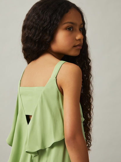 Reiss 13-14 yrs Handkerchief-Hem Sleeveless Dress in Green