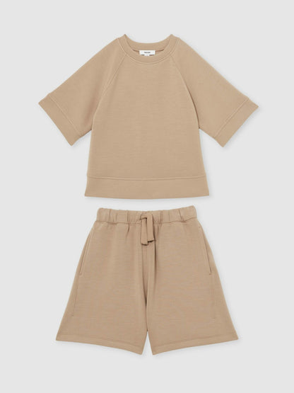 Reiss 13-14 yrs Modal-Blend Sweatshirt And Shorts Set in Mink