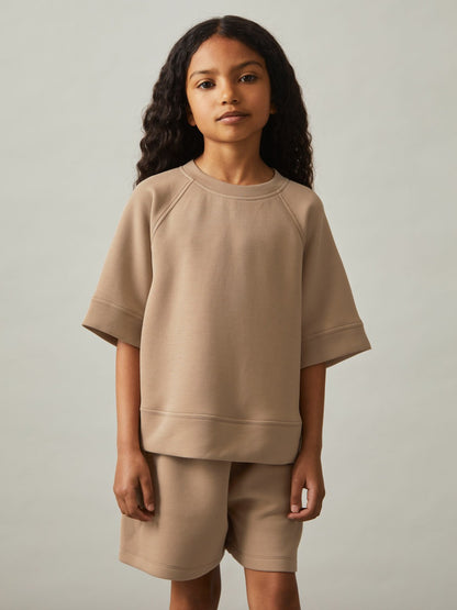 Reiss 13-14 yrs Modal-Blend Sweatshirt And Shorts Set in Mink