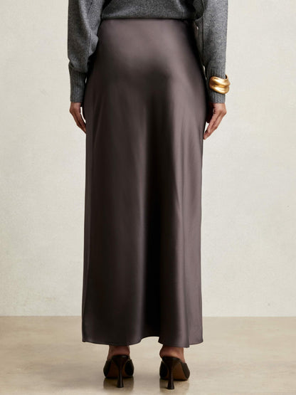Reiss Silk Slip Maxi Skirt in Mauve
