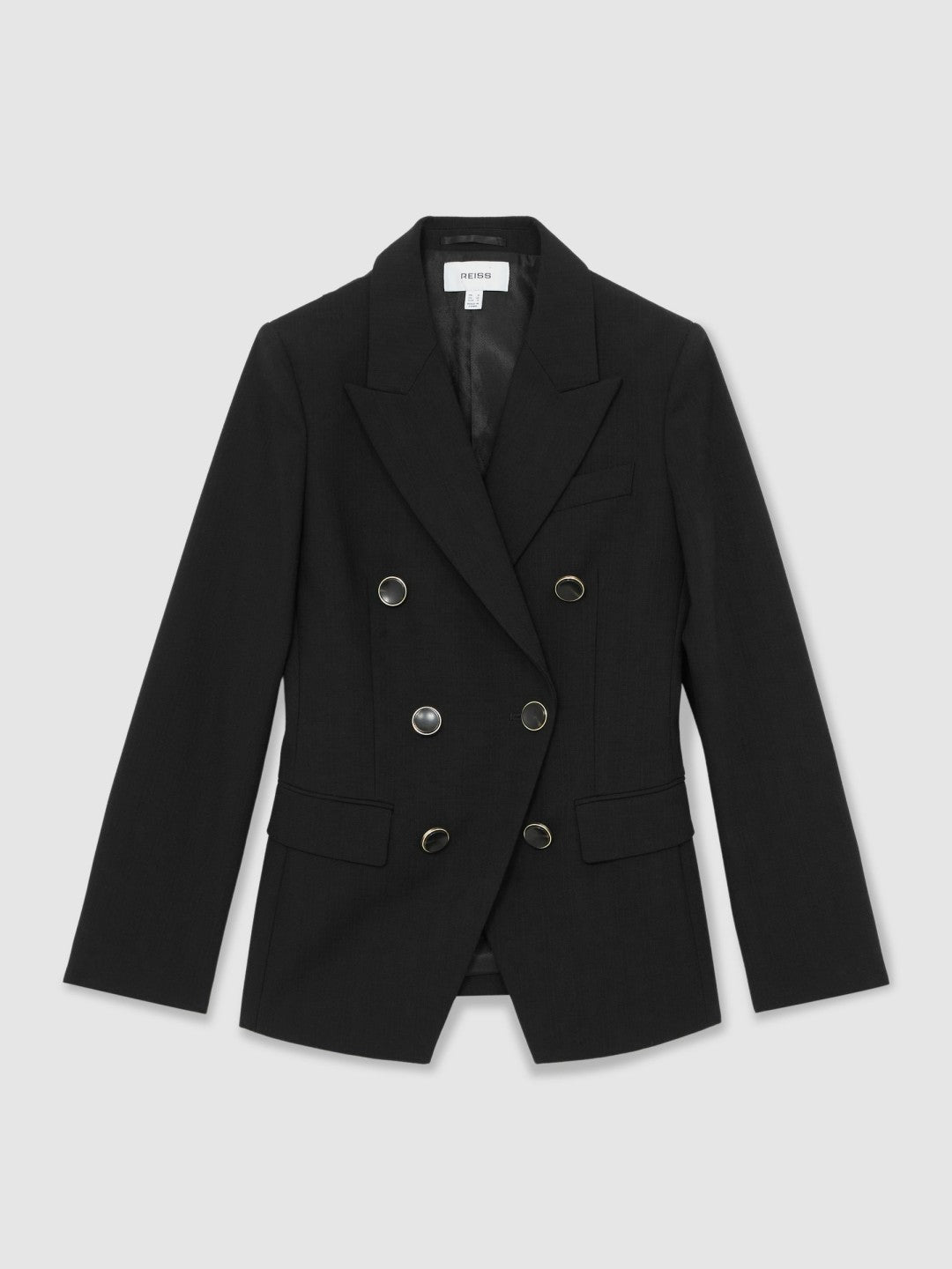 Reiss Wool-Blend Double-Breasted Blazer in Black