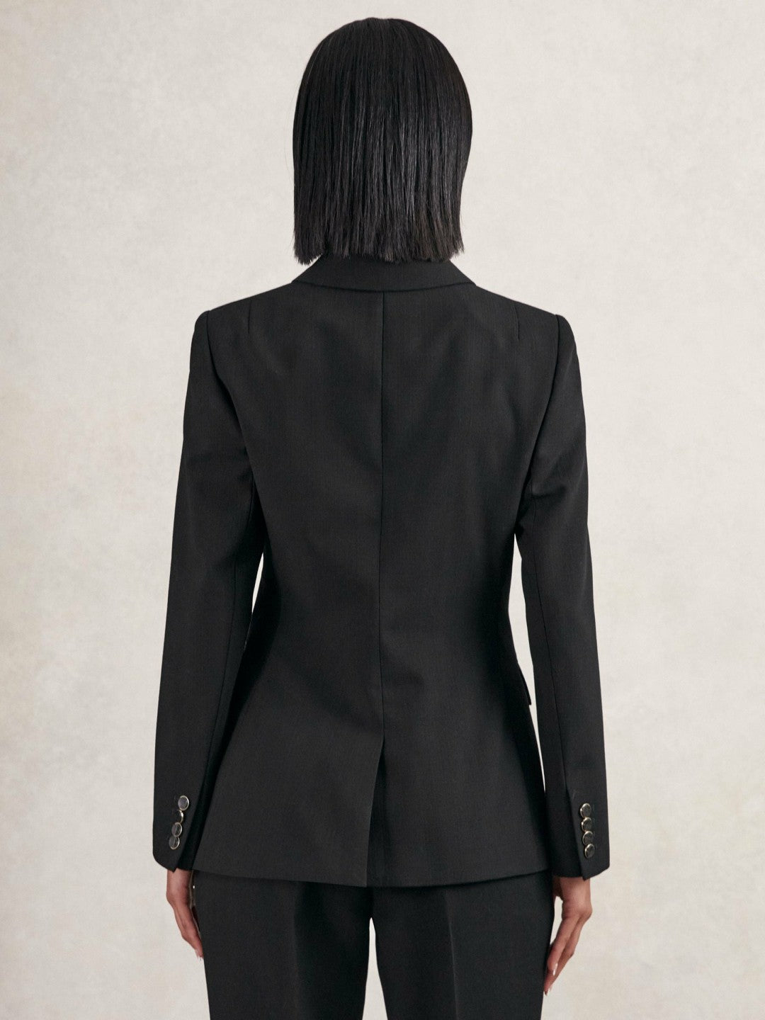 Reiss Wool-Blend Double-Breasted Blazer in Black