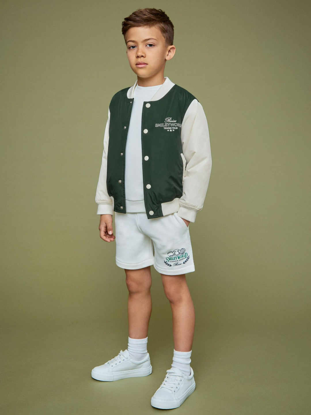 Reiss 3-9 yrs SmileyWorld Bomber Jacket in Dark Green
