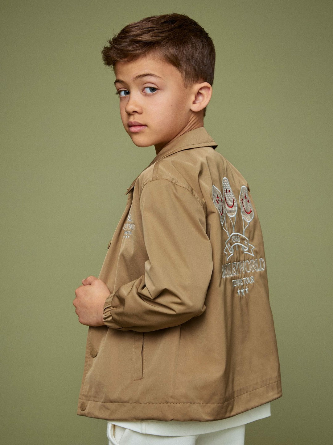 Reiss 13-14 yrs SmileyWorld Harrington Jacket in Stone