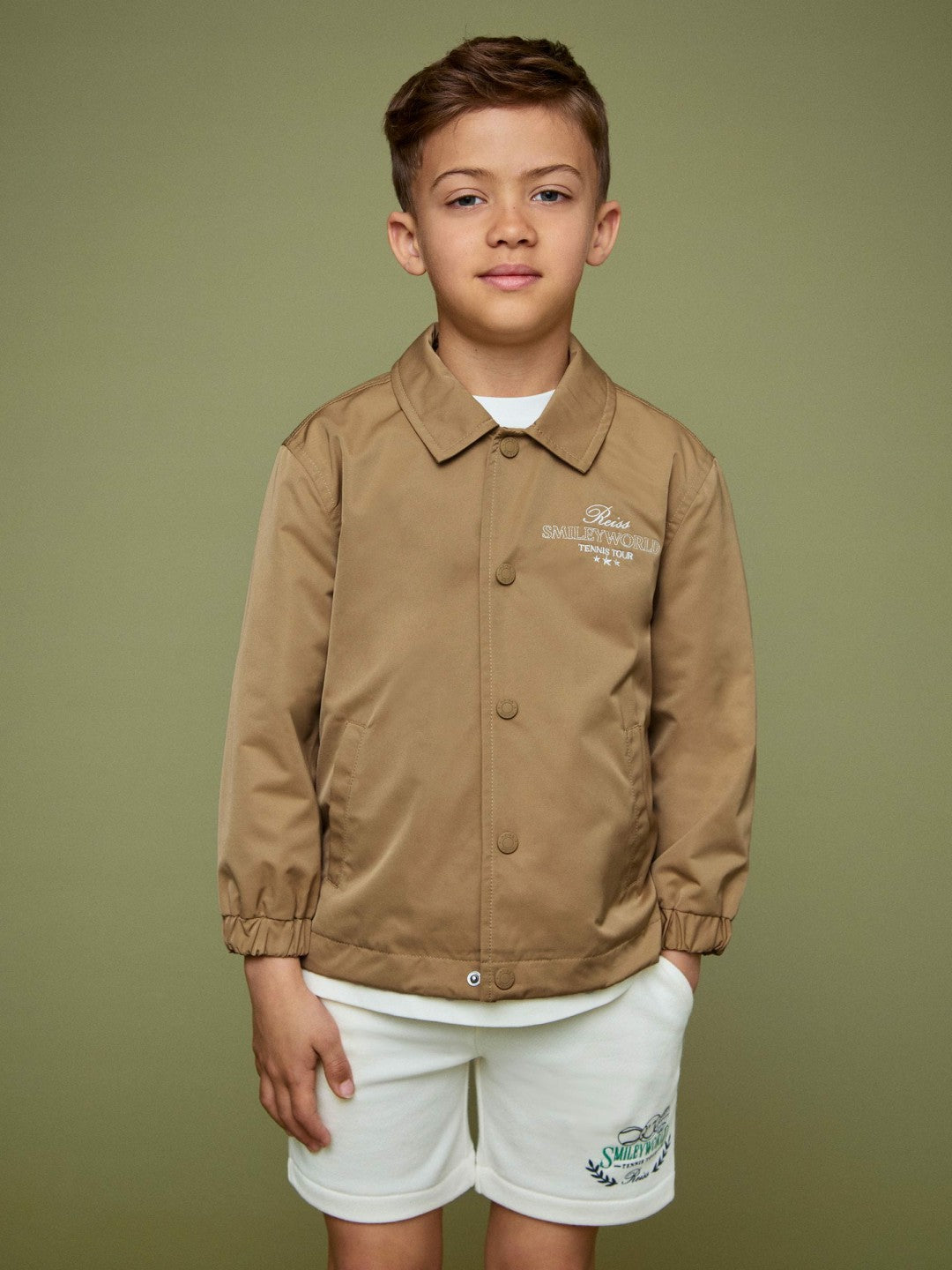 Reiss 13-14 yrs SmileyWorld Harrington Jacket in Stone