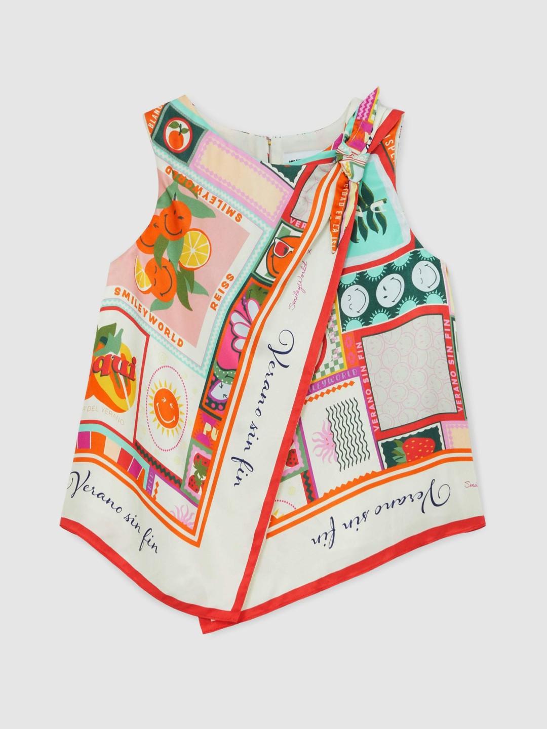 Reiss 13-14 yrs SmileyWorld Motif Print Top in Multi