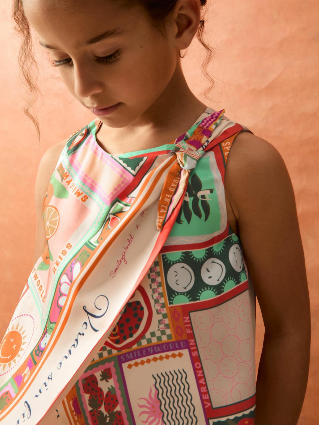 Reiss 13-14 yrs SmileyWorld Motif Print Top in Multi