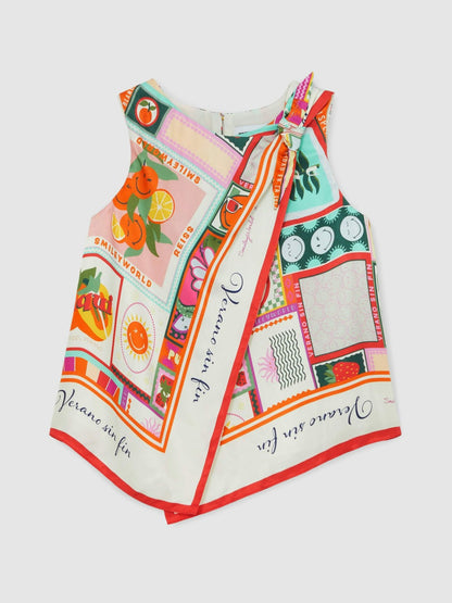 Reiss 4-9 yrs SmileyWorld Motif Print Top in Multi