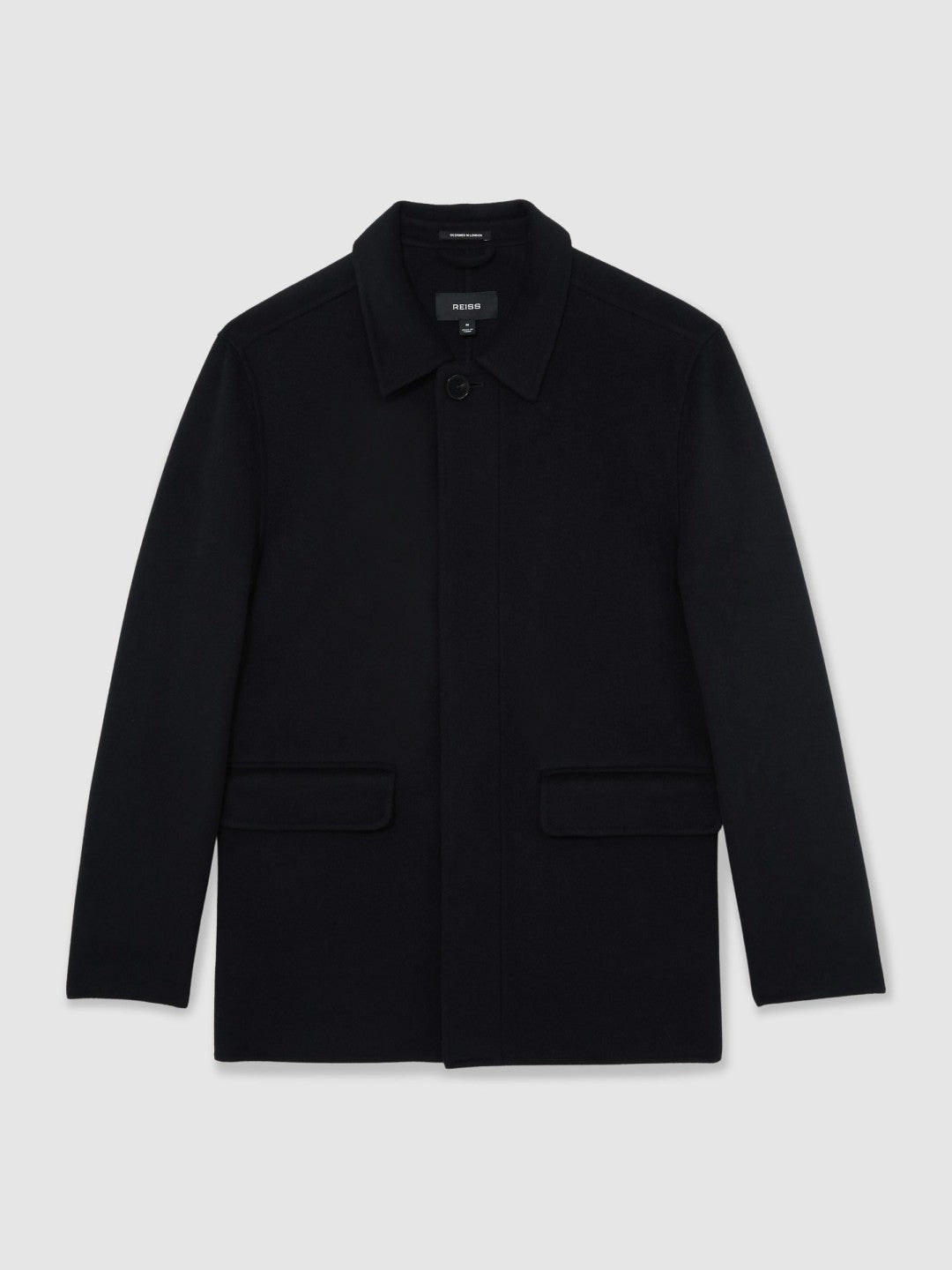 Reiss Wool Blend Double Face Button Jacket in Navy