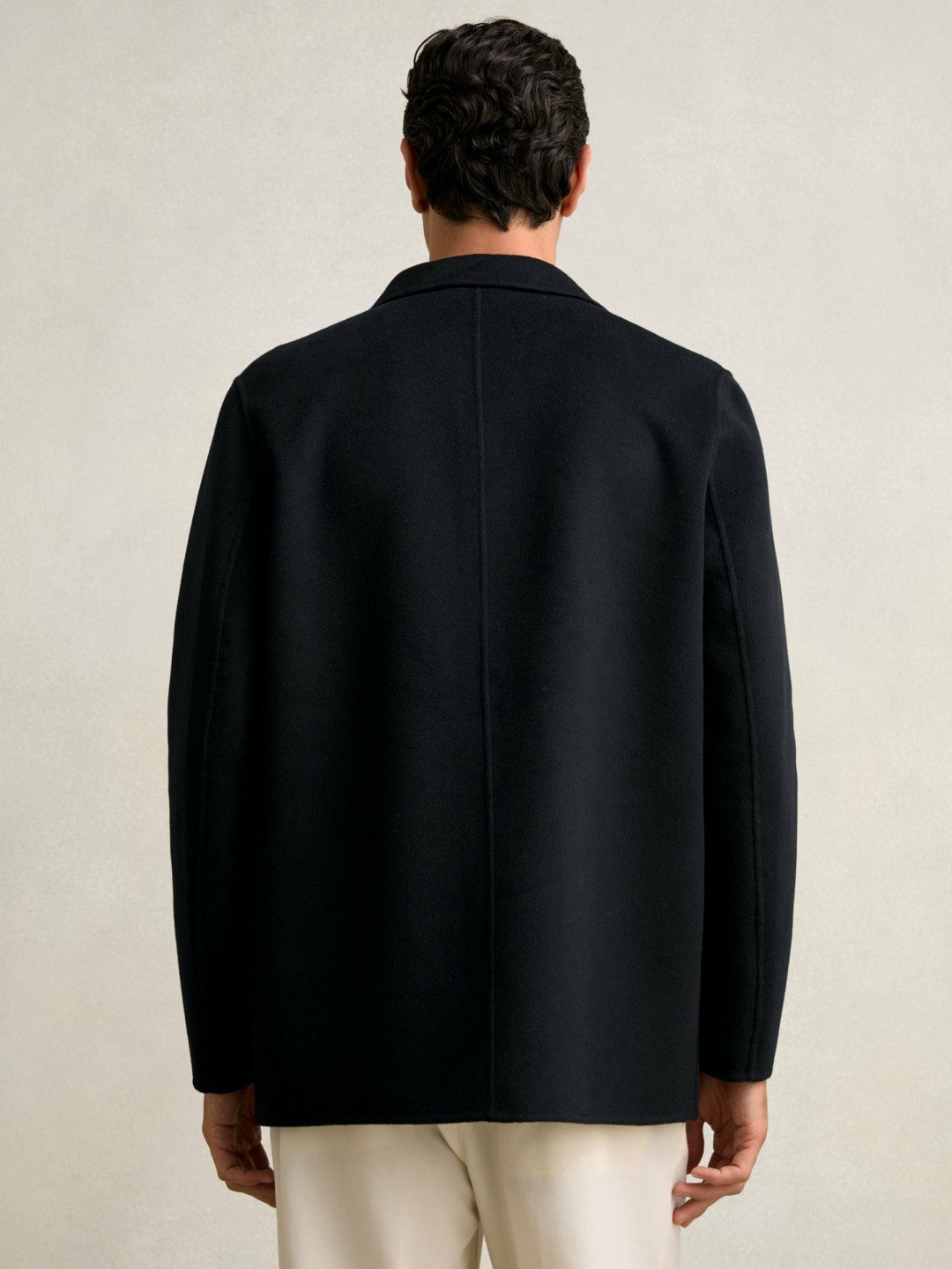 Reiss Wool Blend Double Face Button Jacket in Navy