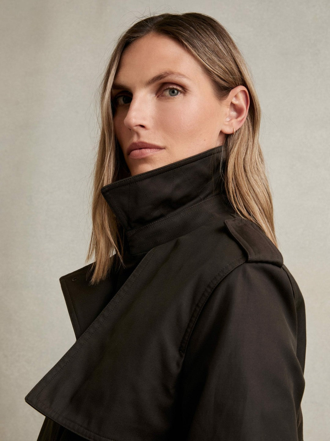 Reiss Petite Hooded Insert Trench Coat in Chocolate Brown