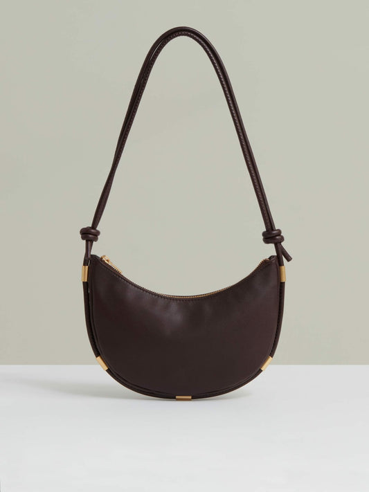 Reiss Leather Rope Strap Shoulder Bag in Oxblood