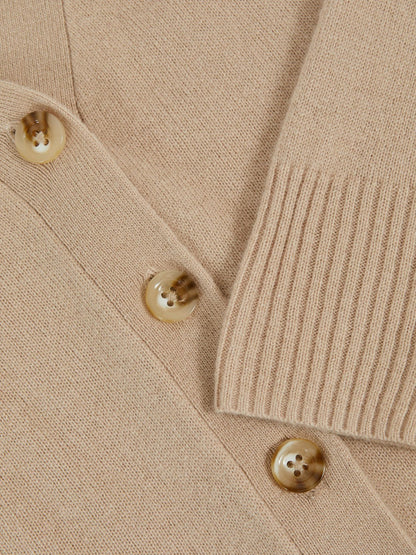 Reiss 4-9 yrs Wool-Blend Fitted Cardigan With Cashmere in Neutral