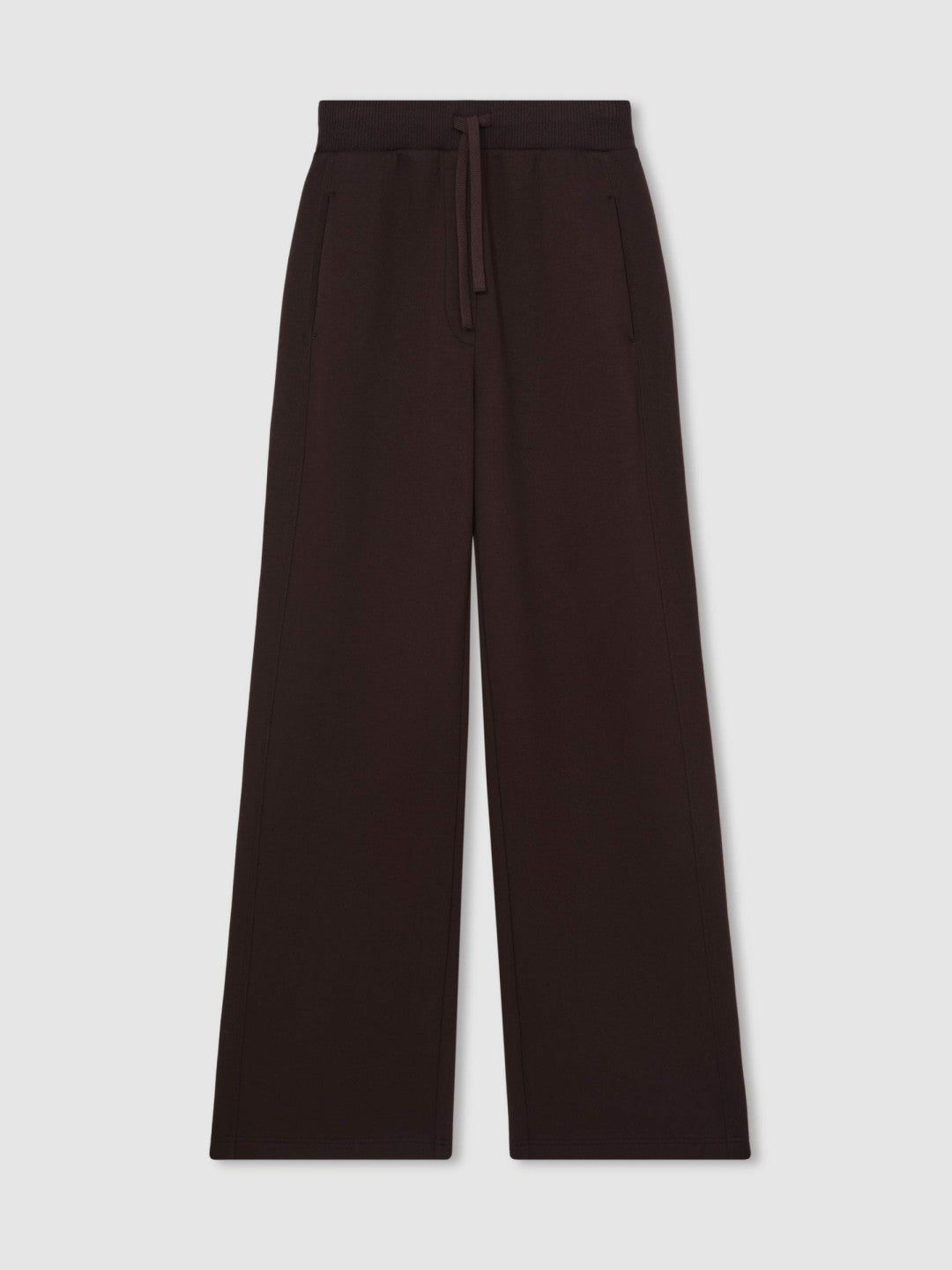 Reiss Wide-Leg Interlock Drawstring Joggers in Plum