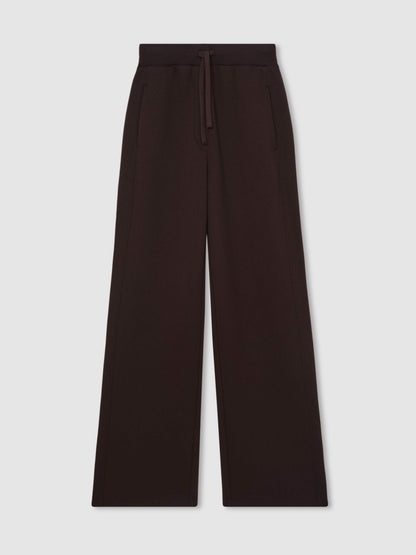 Reiss Wide-Leg Interlock Drawstring Joggers in Plum