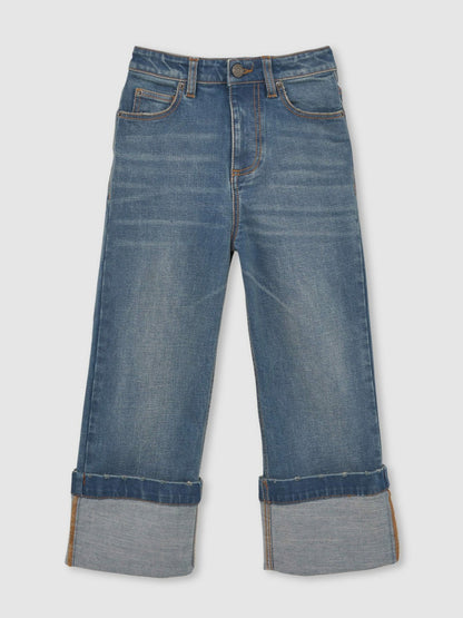 Reiss 9-13 yrs Straight-Leg Turn-Up Jeans in Blue