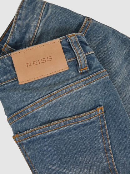 Reiss 9-13 yrs Straight-Leg Turn-Up Jeans in Blue