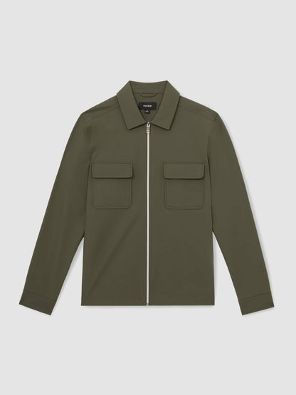 Reiss Technical Zip-Through Overshirt in Green