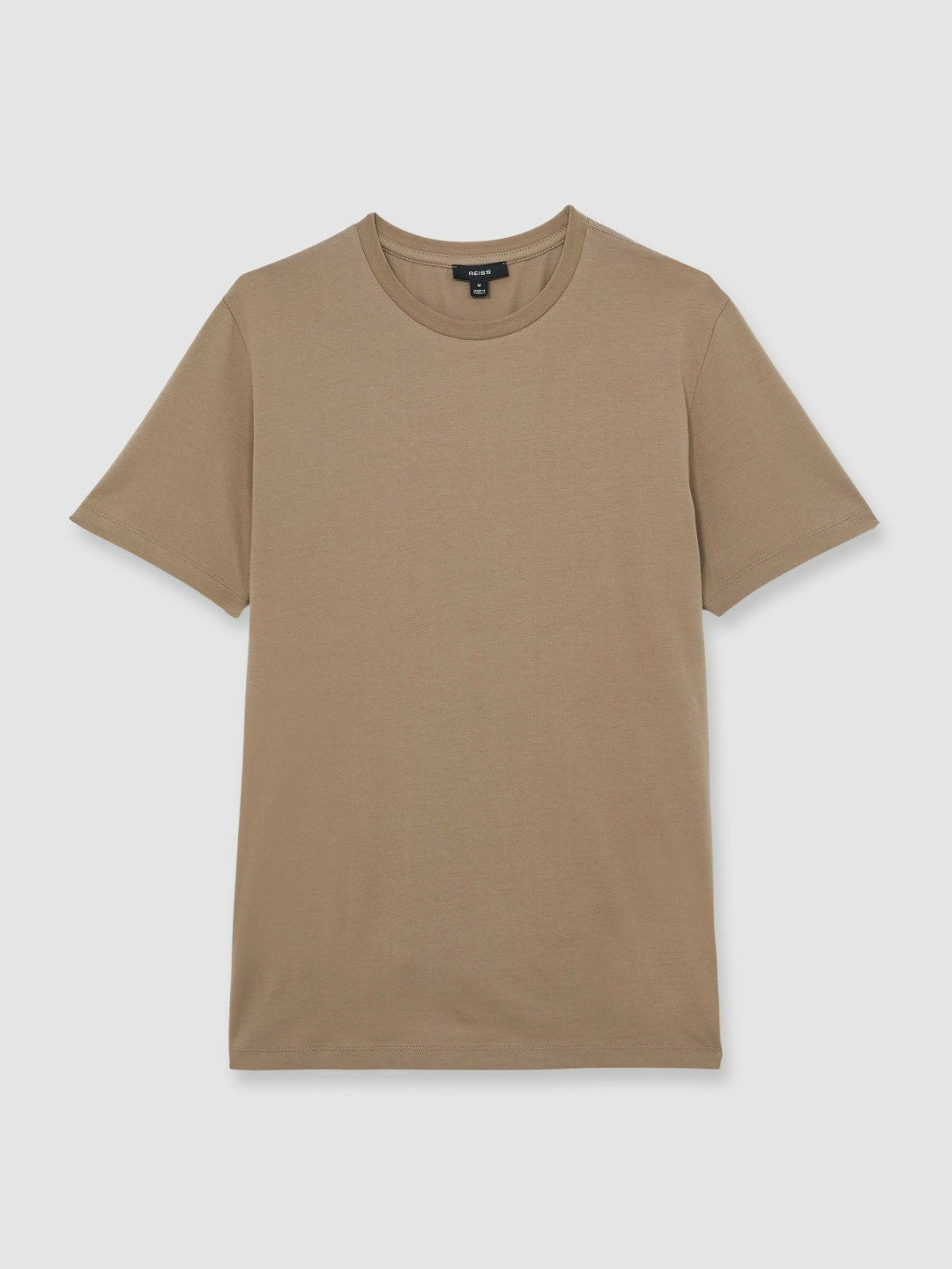 Reiss Cotton Crew Neck T-Shirt in Light Taupe Brown