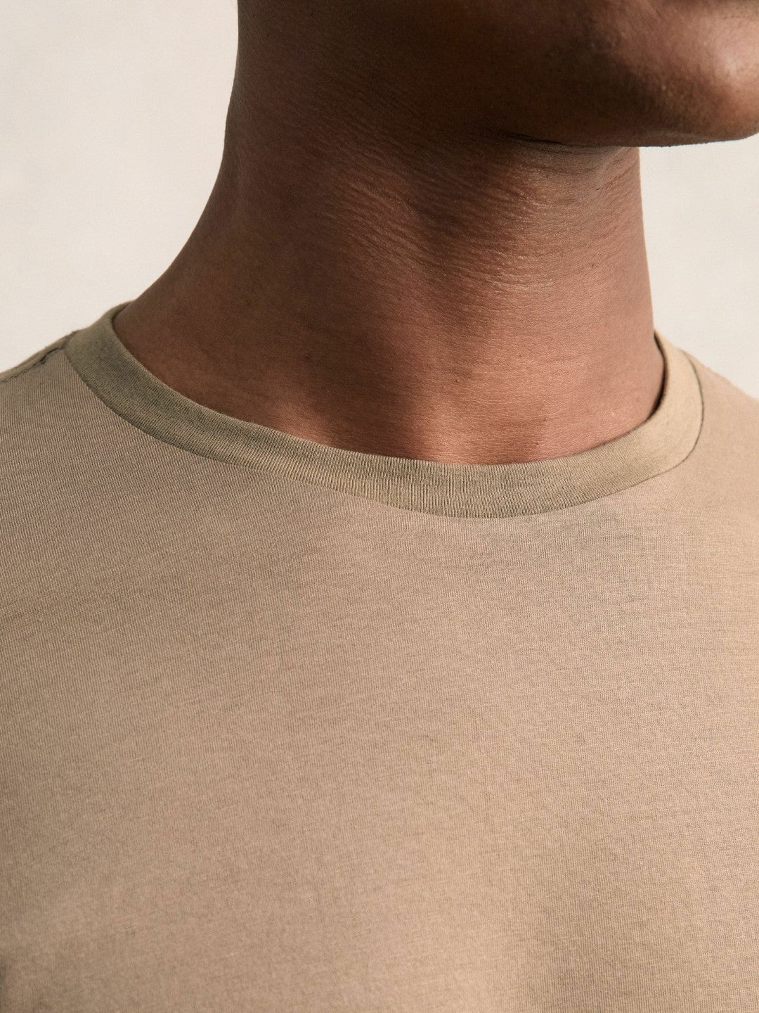 Reiss Cotton Crew Neck T-Shirt in Light Taupe Brown