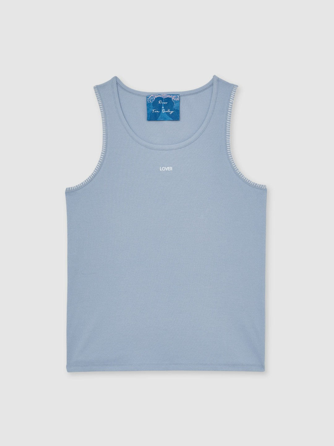 Reiss | Tom Daley Cotton Lover Vest with Stretch in Soft Blue