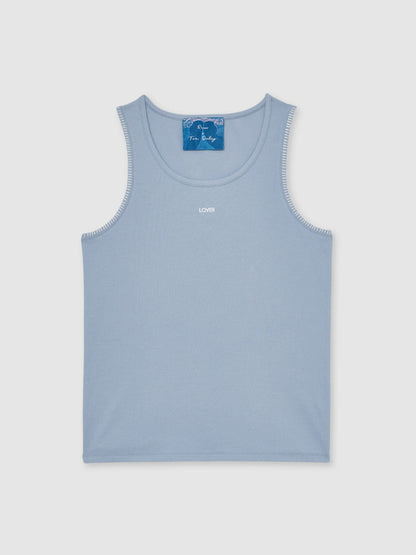 Reiss | Tom Daley Cotton Lover Vest with Stretch in Soft Blue