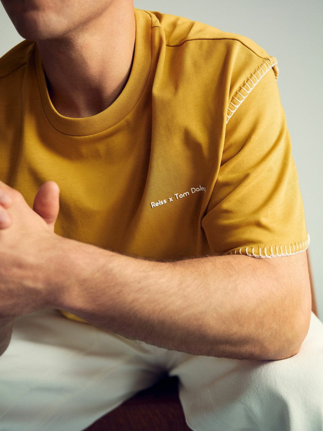 Reiss | Tom Daley Graphic-Print T-Shirt in Yellow