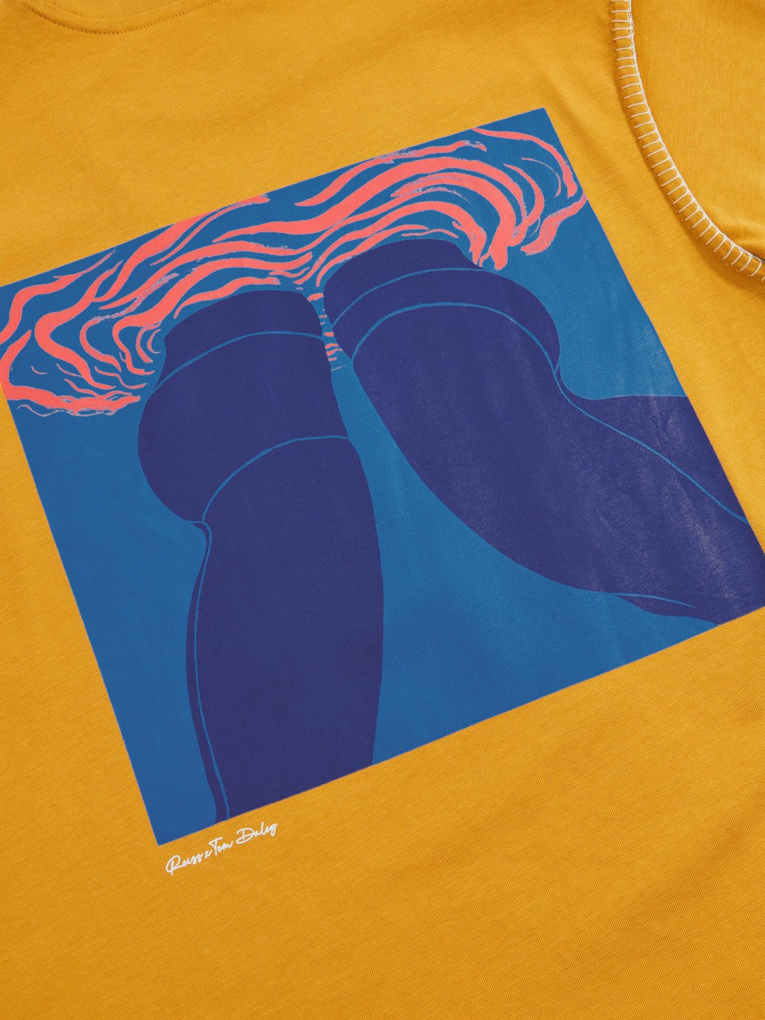 Reiss | Tom Daley Graphic-Print T-Shirt in Yellow