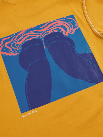 Reiss | Tom Daley Graphic-Print T-Shirt in Yellow