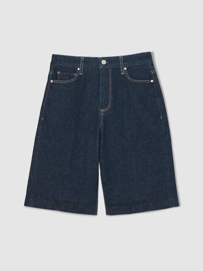 Reiss Paige Denim Bermuda Shorts in Navy