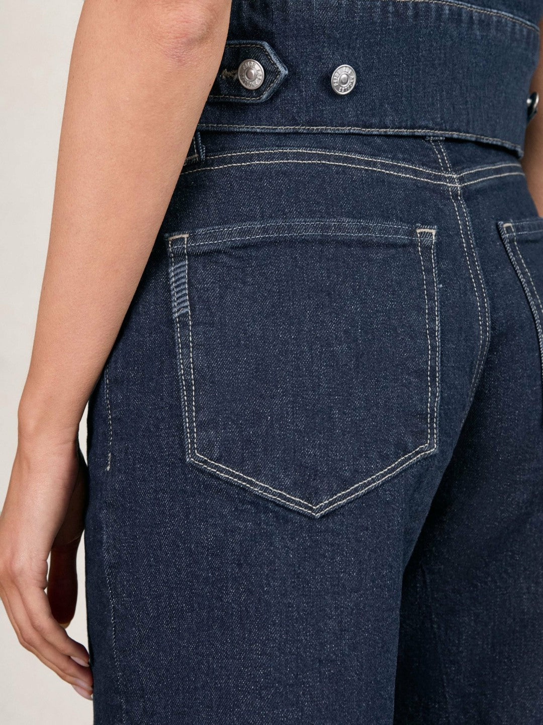 Reiss Paige Denim Bermuda Shorts in Navy