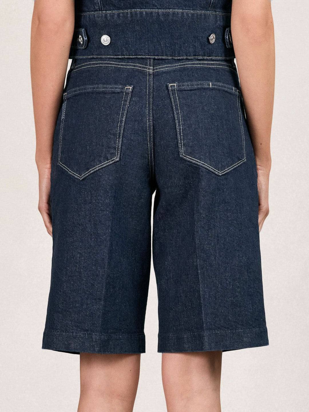Reiss Paige Denim Bermuda Shorts in Navy
