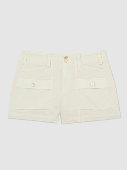 Reiss Paige Cargo Shorts in Cream