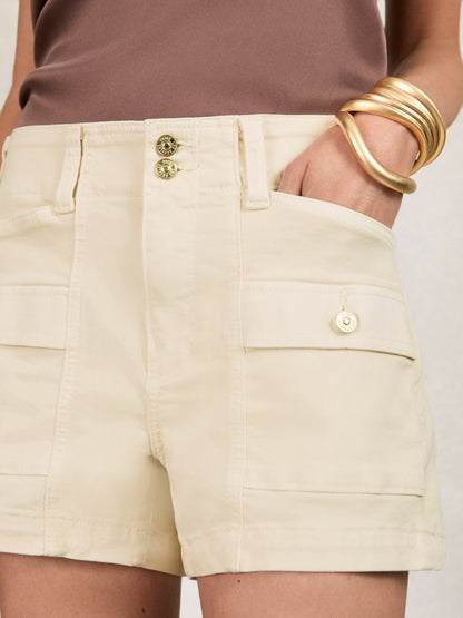 Reiss Paige Cargo Shorts in Cream