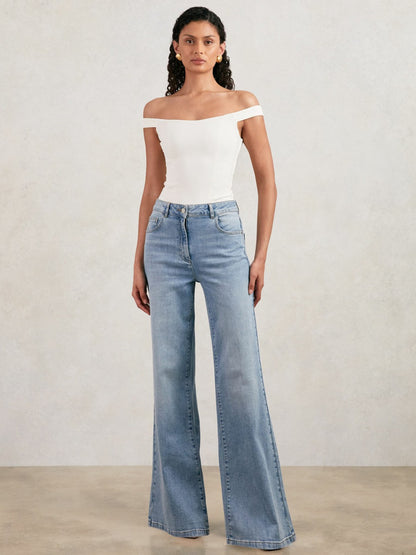 Reiss Scuba Corset Bodysuit in White