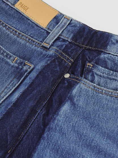 Reiss Paige Side Stripe Wide Leg Jeans in Navy/Blue Stripe